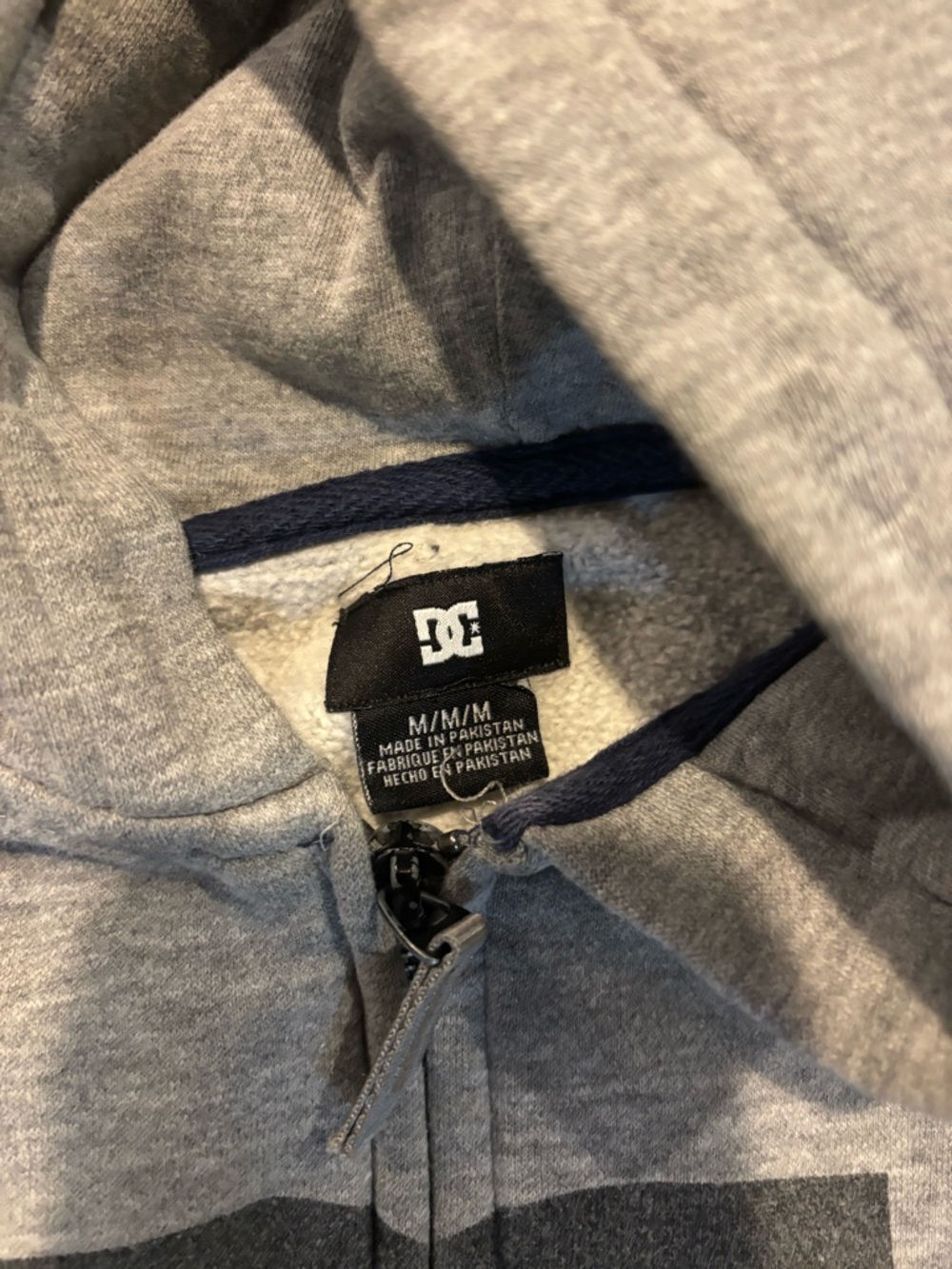 DC Gray Full-Zip Hoodie with Black Logo - Picture 2 of 2